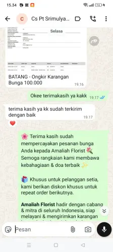 Testimonial Papan Bunga pari